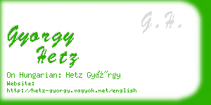 gyorgy hetz business card